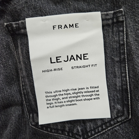 Frame Denim Le Jane High-Rise Straight Fit Black Jean's Size 29 - Picture 10 of 11